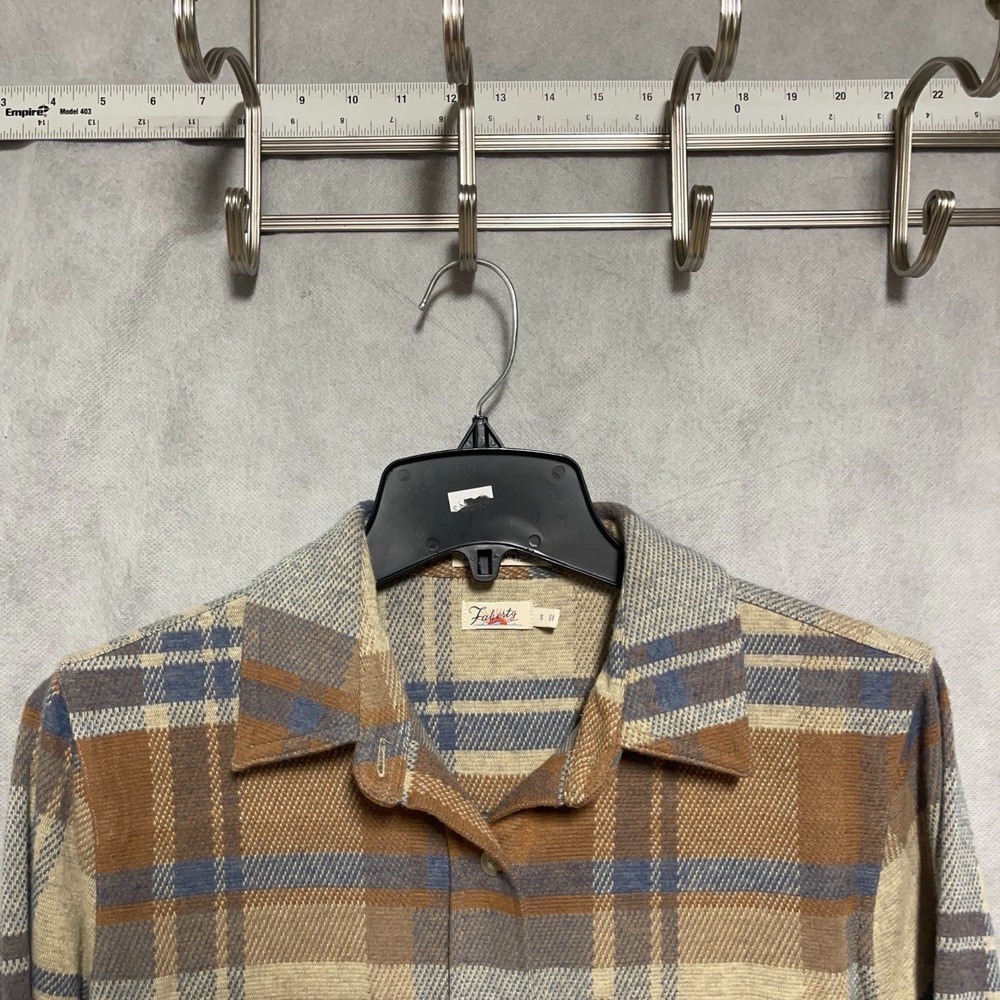 Faherty Shirt Women S Beige Blue Legend Sweater Button Flannel Soft L/S Casual